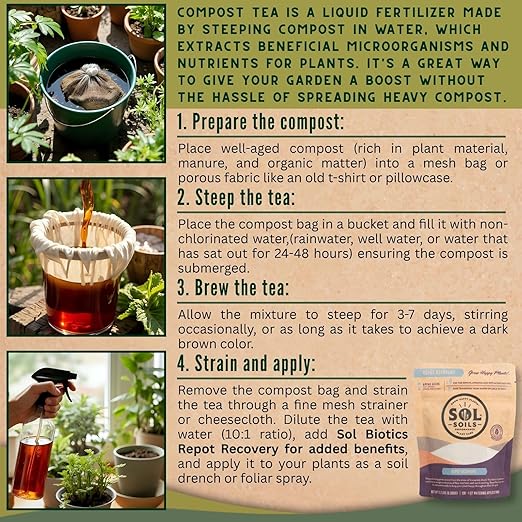 Sol Soils Sol Biotics Repot Recovery - Plant Root Stimulator, Treatment from Stress of Transplant Shock & Growth Support Supplement for Roots - 4oz