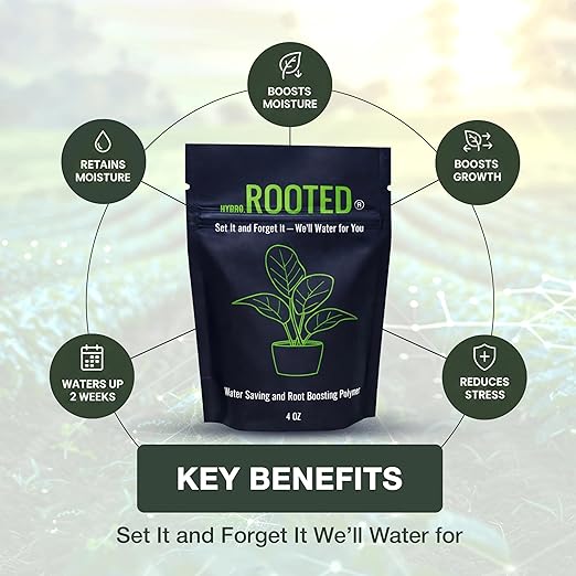 Advanced Water Retention & Root Growth Soil Additive with Polymer & Mycorrhizae for Houseplants Gardens Raised Beds Landscapes Hydro-Rooted Plants Enhances Moisture Retention & Nutrient Uptake