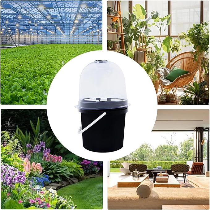 Hydroponics Seedling Cloning System Kit, 8 Holes Cloning System Aeroponic Propagation Kit, Fog Seedling Box, Soilless Hydroponic Equipment for Indoor Outdoor Garden Vegetables