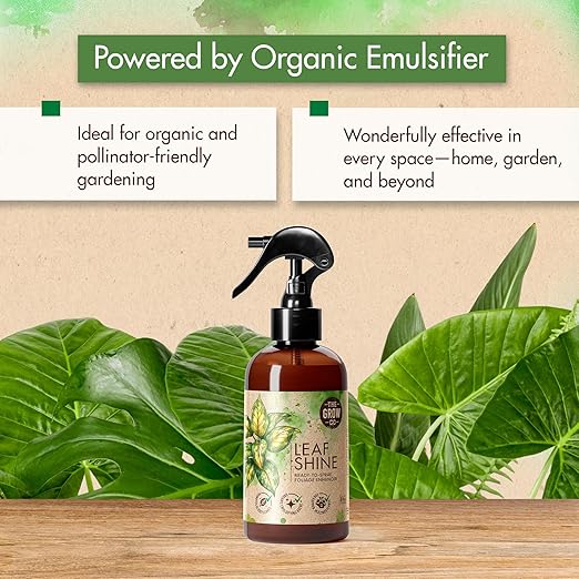 Leaf Shine Spray for Indoor Plants & Outdoor Plants - Plant Leaf Cleaner and Shine, Plant Shine Spray for Real Plants - Promotes Glossy, Vibrant Leaves - Leaf Cleaner for House Plants, 8 fl. oz.