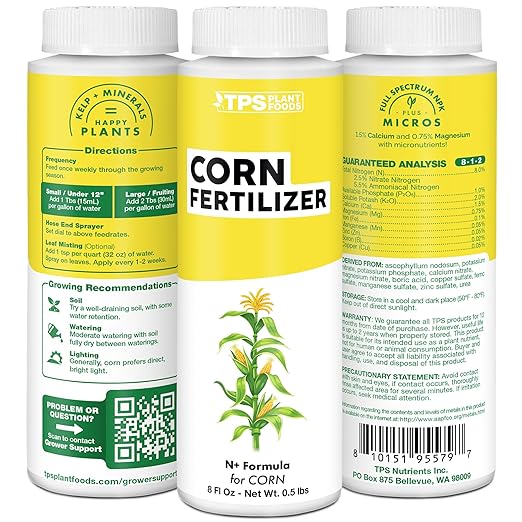 Corn Fertilizer – Liquid Plant Food for Bigger Ears, Strong Stalks & Healthy Kernel Development, 32 oz