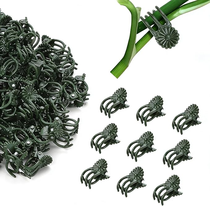 Plant Clips Orchid Clips 100 PCS Plant Clips for Climbing Green Plants Orchid Clips for Plants Support Garden Clips Plant Support Clips Vine Clips Plant Clips for Outdoor Plant Support Stem Vine Stalk