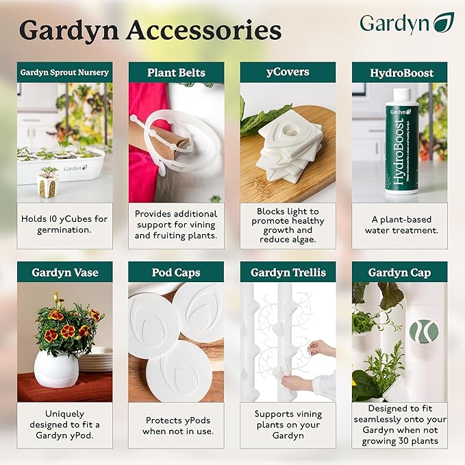 Gardyn yPods - Use with All Home Vertical Indoor Garden Hydroponics Growing System Kits - ABS-Plastic yPods for Vertical Hydroponic Garden Towers - Gardyn Vase Hydroponic Accessories - 10 Pack