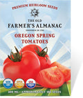The Old Farmer's Almanac Heirloom Oregon Spring Tomato Seeds - Non-GMO, Open Pollinated (1 Packet - 500 MG - Approx 150 Seeds)