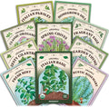 Seedboy Organic Non GMO 10 Herb Variety Pack: Basil, Cilantro, Mint, Oregano, Parsley, Thyme, Chives, Dill, Sage, Rosemary for Planting Indoor and Outdoor, USDA Certified (10 Herb Variety Pack)