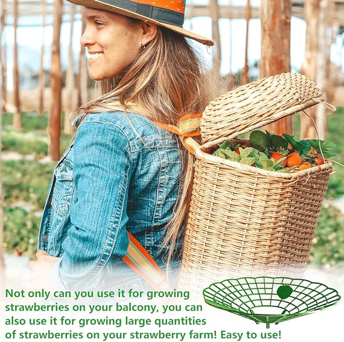 15 PCS Strawberry Supports,Strawberry Plant Support with Strawberry Logo Pattern,Strawberry Planting Rack with 3 Sturdy Support Feet to Prevent Strawberries From Rotting and Ensure Their Cleanliness.
