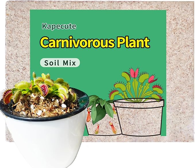 Carnivorous Plant Soil Mix 8 Qts, Include Perlite and Sphagnum Moss Debris, Great Potting Soil for Venus Fly Traps, Pitcher Plants, Sundews
