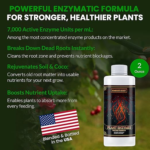Humboldts Secret Plant Enzymes | 7,000 Active Units per mL | Root & Soil Enzyme Additive for Hydroponic and Aeroponic Systems | Boosts Growth and Root Strength for Maximum Nutrient Uptake | 2 Ounce