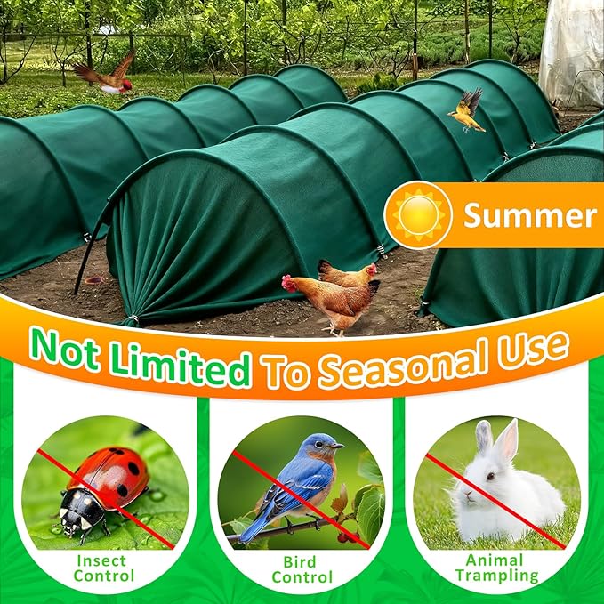 Green Plant Covers Freeze Protection, 10 x 30 ft - 1.5 oz/yd² Frost Cloths for Outdoor Plants, Tree Covers Freeze Protection, Winter Garden Blanket, Sun Cover for Plants for Greenhouse, Vegetables