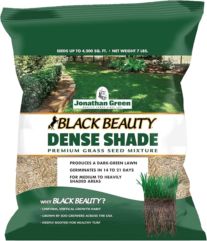 Jonathan Green (10620) Black Beauty Dense Shade Grass Seed - Cool Season Lawn Seed (7 lb)