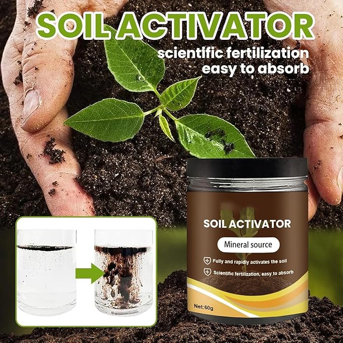 2Pcs Soil Activators, Organic Soil Activators and Plant Fertilizers, Soil Pro Activator, Water-Soluble Formula for Optimal Nutrient Uptake, Promoting Plant Rooting 120g