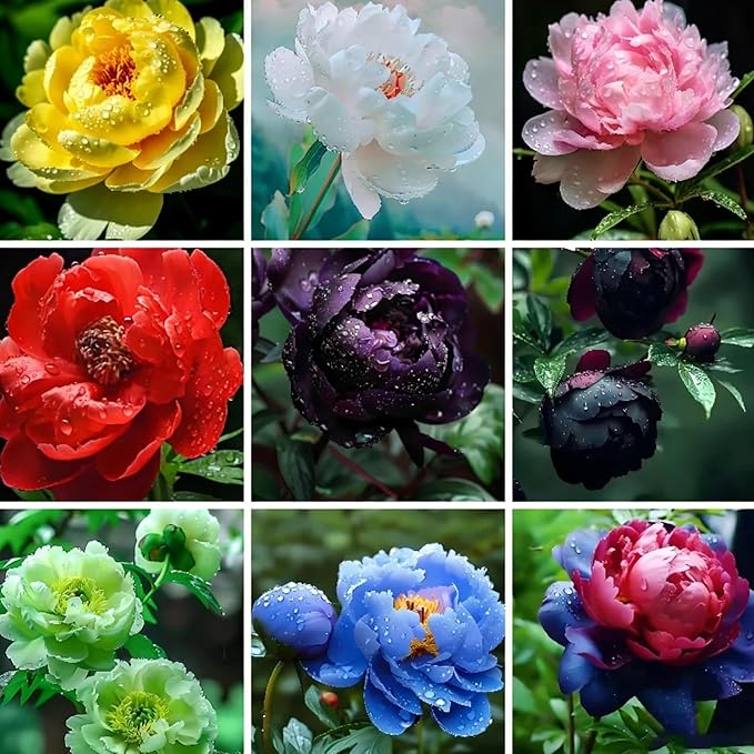 Mix Peony Seeds for Planting, 100+pcs Rare Perennial Peony Flower Seeds Plants, Non-GMO Heirloom Attracts Pollinators Blooms Flowers Plants for Home Garden Outdoors