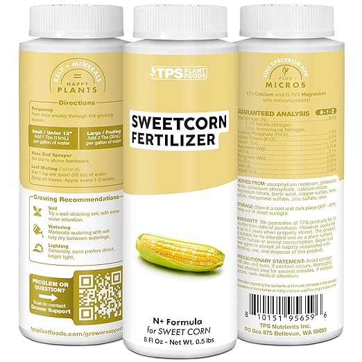 Sweet Corn Fertilizer – Liquid Plant Food for Bigger Ears, Vigorous Stalk Growth & Stronger Root Development, 1 Gallon