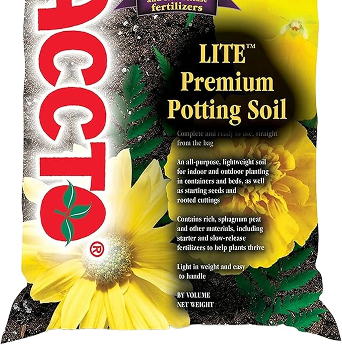 Michigan Peat 1420 Baccto Lite Premium Potting Soil for Indoor Outdoor Gardening, Seed Starting, Propagation, and More, 20 Quart Bag