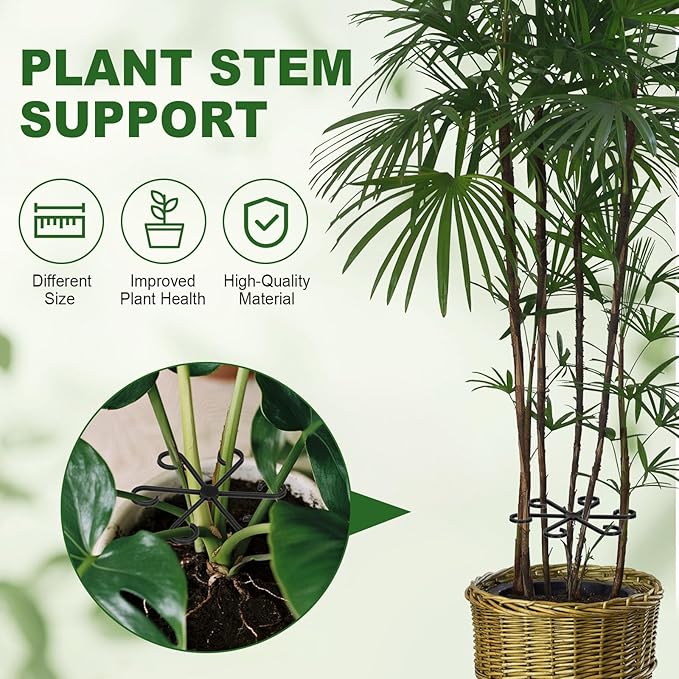 16pcs Plant Stem Support, Plant Support for Indoor Plants, 4 Sizes Climbing Houseplant Stem Holders, Reusable Plant Stabilizer, Indoor Plants Accessories