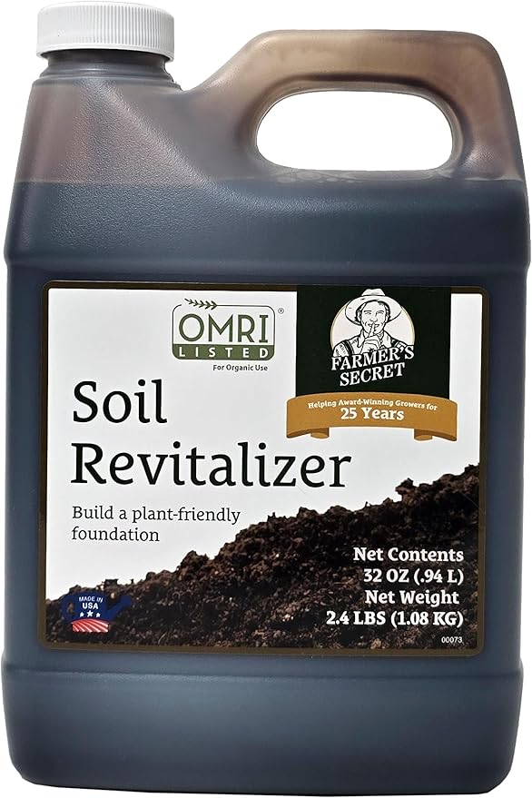 Farmer’s Secret Soil Revitalizer (32oz) - Organic (OMRI Listed) Beneficial Dirt Booster - Activated Humic Acid - Liquid Compost Soil Amendment