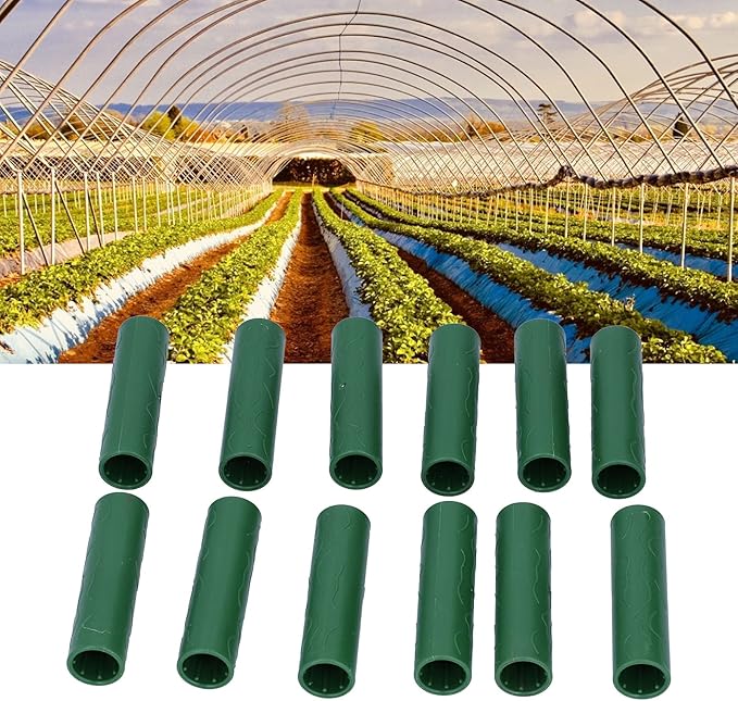 12PCS Plant Stake Connector, Garden Plant Support Stake Joint Connectors for Climbing Plants Frame Stakes Pipe Connector Set Material for Garden Trellis Frame Greenhouse Support Rod Holder