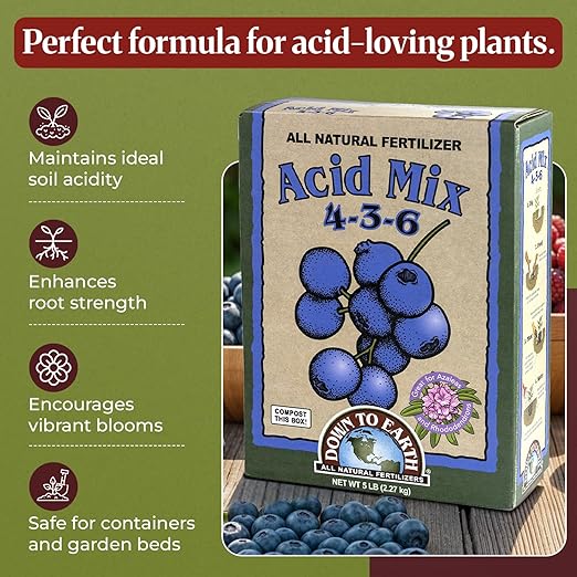 Down to Earth Organic Acid Mix 4-3-6 & Fruit Tree Fertilizer 6-2-4 Bundle | Nourishes Acid-Loving Plants & Fruit Trees | Organic Ingredients for Healthy Growth & Abundant Harvests | 5 LB Each