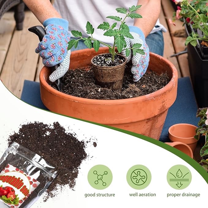 Organic Vegetable Soil Mix 1qt, Indoor Plants Potting Mix for All Potted Vegetable Like Tomatoes Lettuce Bell Peppers, Grow Healthy houseplants Indoors