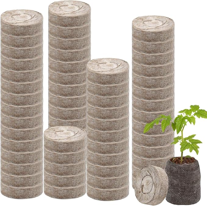 Legigo 100 Pcs 30mm Seed Starter Peat Pellets Pods for Seedlings- Compressed Seed Starting Pellets Seed Starter Pods Plugs Soil Peat Pods for Starting Seeds, Garden Planting Herb Flower Vegetables