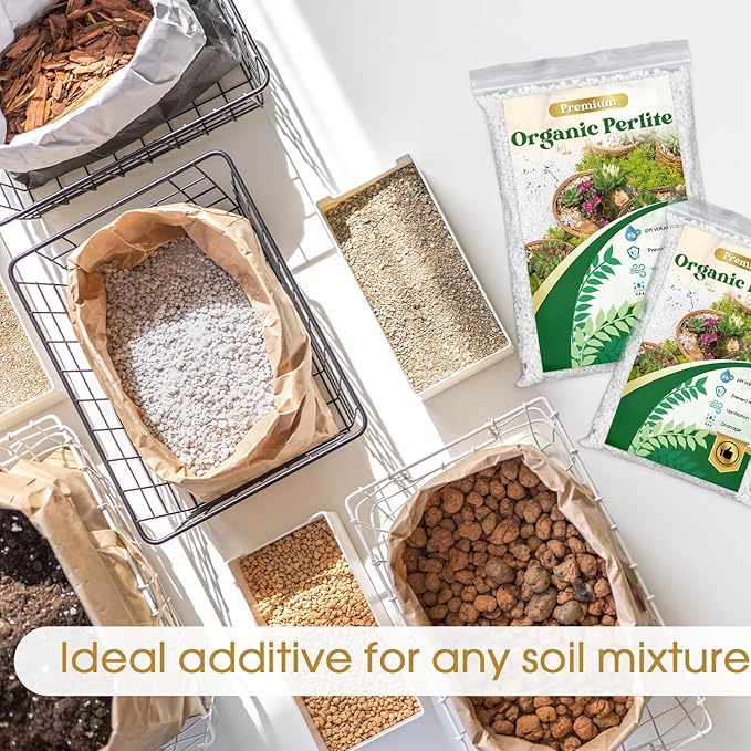Organic Perlite for Plants,4 Quart Premium Horticultural Perlite for Indoor and Outdoor Plants,Enhance the Ventilation and Drainage of the Soil,Optimal for Potting Mixes