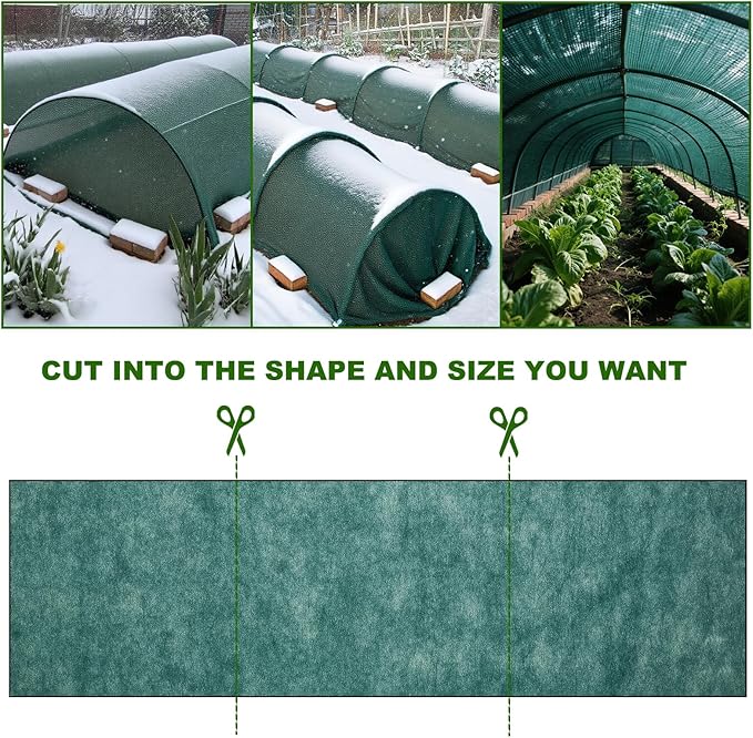 Plant Covers Freeze Protection 10 x 50 FT 1.2oz/yd² Frost Cloth Blankets for Outdoor Plants in Winter, Floating Row Cover for Vegetable Garden