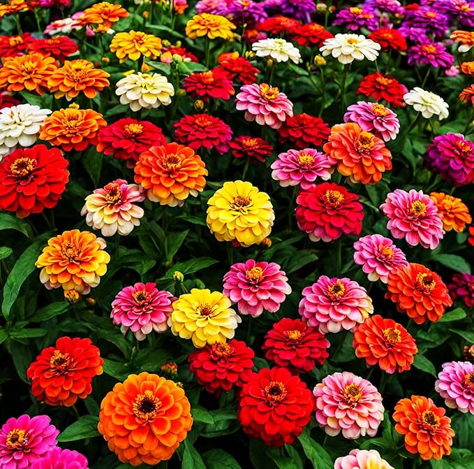 Rare Perennial 500 Pcs Mixed Red Yellow Pink Zinnia - California Giant Flower Seeds Bonsai Decoration-Non GMO Heirloom