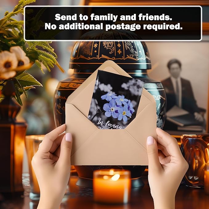 50pc Premium Pre-Filled Forget Me Not Seeds Packets Favors for Funerals, Funeral Decorations, Celebration of Life Decorations, Forget Me Not Seeds Packets, Celebration of Life Ideas, Memorial Cards