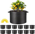 Simple Deluxe Grow Bags 15 Gallon 12 Pack Planter Pots with Handles, Thickened Nonwoven Fabric Aeration Cloth Bag, Heavy Duty Gardening for Tomoato, Potato, Vegetable and Flowers, Black with 12 labels