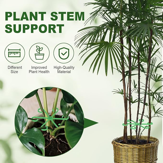 16PCS Plant Stem Support, Plant Stem Holder for Indoor Plants, Climbing Houseplant Stem Supports, Reusable Plant Stabilizer
