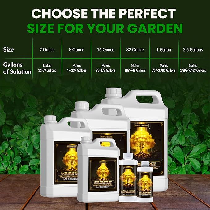 Humboldts Secret Golden Tree: Best Plant Food for Plants & Trees - All-in-One Concentrated Organic Additive - Vegetables, Flowers, Fruits, Lawns, Roses, Tomatoes & More (2 Ounce)