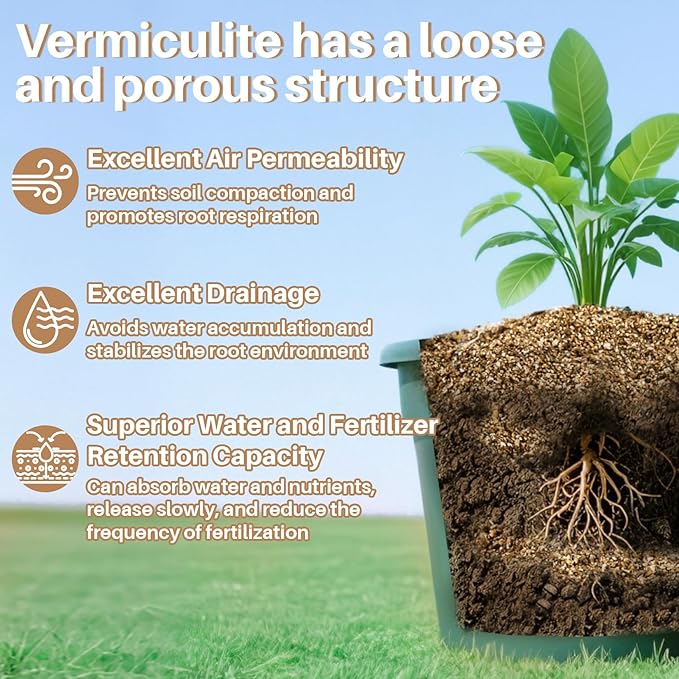 Vermiculite - 14OZ Vermiculite for Gardening Organic Soil Potting Mix Horticultural Sand for Seed Starting, Plants, Vegetable, Potting, Garden, Orchid, Horticultural,Succulent, 1-3mm