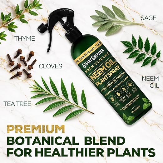 Neem Oil Spray for Plants Botanical Blend – Plant Wash with Natural Essential Oils, Simple Ready-to-Use Plant Spray for Gardens, Houseplants, Indoor & Outdoor Plants – 8 oz