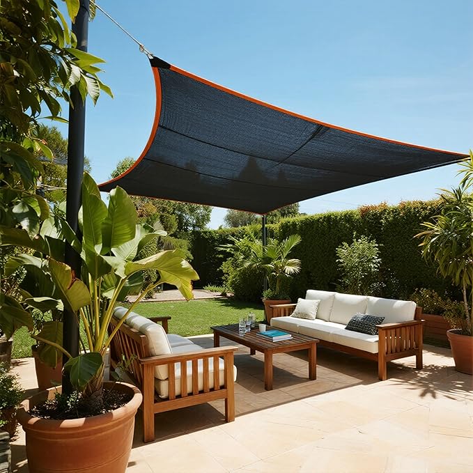 winemana 50% Black Shade Cloth, 20x 20 FT Durable Mesh Tarp with Grommets, Garden Sunblock Shade Cloth Shading Antifreezing for Plants Cover, Greenhouse, Barns Kennel, Patio, Tomatoes