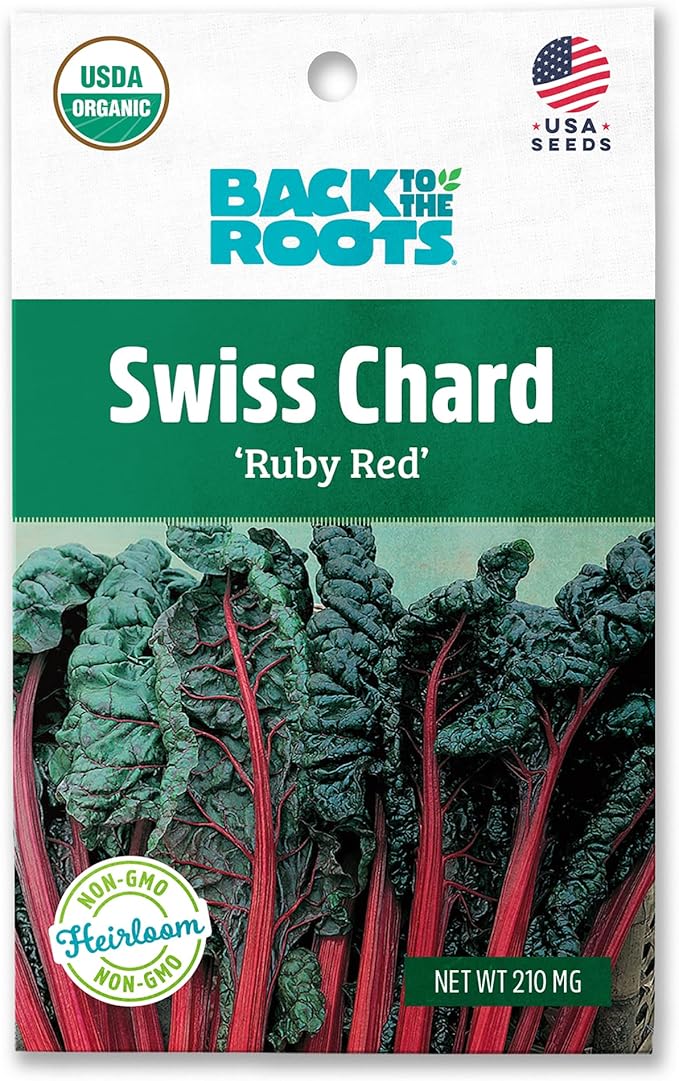 Back to The Roots 100% Organic Seed Packet - Swiss Chard 'Ruby Red' 210mg