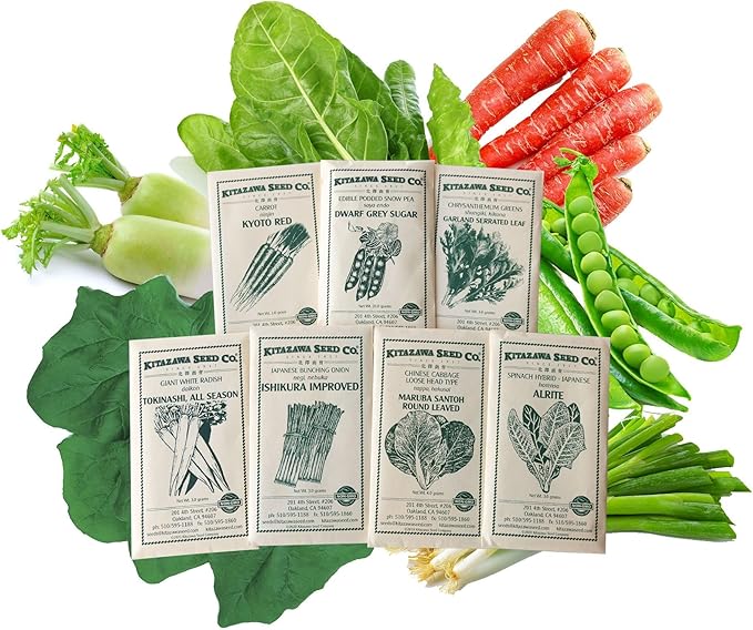 Shabu Shabu Garden Seed Assortment – 7 Asian Vegetable Varieties for Hot Pot, Nabemono, Sukiyaki – Non-GMO, Heirloom & Hybrid Mix – Grow Fresh Ingredients at Home