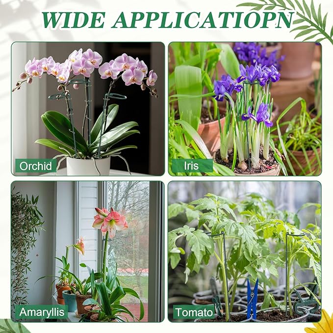 12 Pcs Plant Stake Support Adjustable Three Sizes(12 or 24 or 36 Inch) Monstera Support Stakes for Outdoor or Indoor, Garden Plant Stakes for Flowers Amaryllis Tomato Lilies Peony Rose