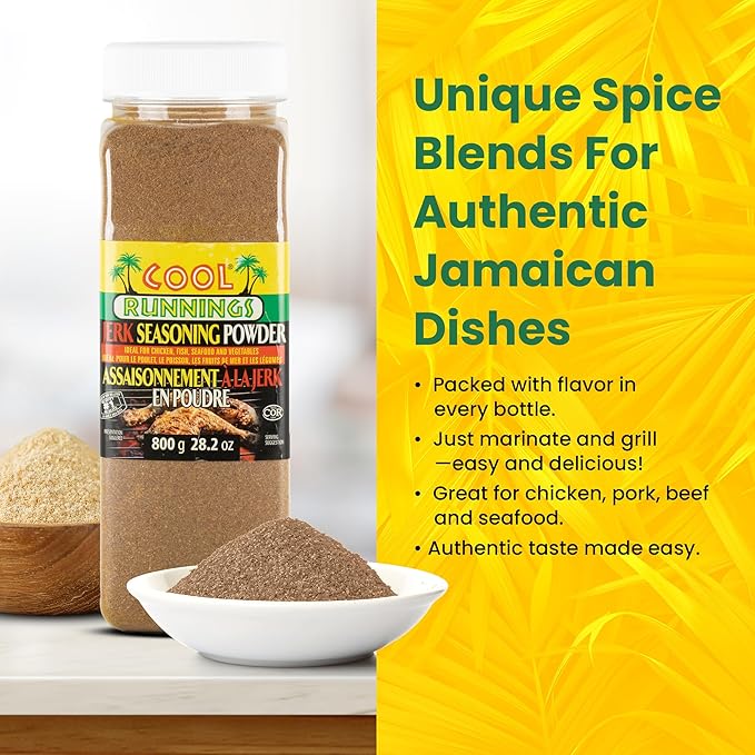 Cool Runnings Jerk Seasoning 800g - Bold and Spicy Jamaican Style Seasoning for Marinating, Grilling, Baking and Roasting Chicken, Pork, and Seafood