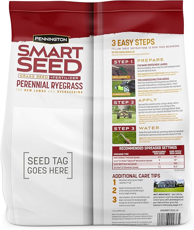Pennington Smart Seed Perennial Ryegrass 3 lb