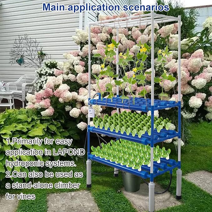 Hydroponics Plant Climbing Frame with Climbing Rope,Plant Trellis for Climbing Plants Outdoor,Detachable Garden Trellis for Vine Plants