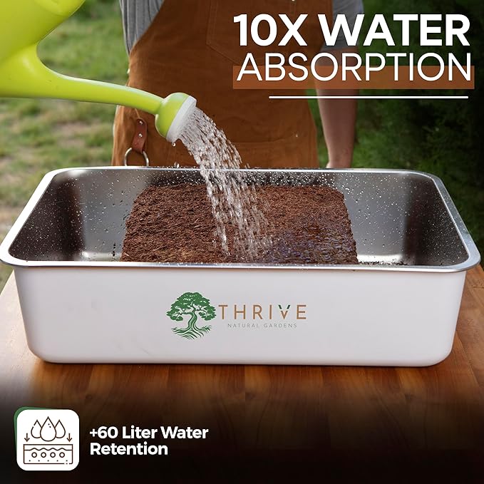 Coco Coir Brick for Plants (5kg / 11lb) – Unbuffered, Low EC Compressed Coconut Coir Expands to 70L / 2.5 cu ft for Soil Mixes, Seed Starting & Growing Media