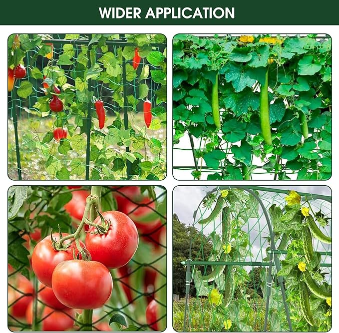 65"×48" Cucumber Trellis for Raised Bed, U-Shape Garden Trellis for Climbing Plants Outdoor, Metal Arch Vegetables Trellis, Detachable Cucumber Plant Support for Tomato,Squash