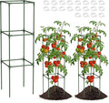 3 Pack Tomato Cage, 47.2” Tall Plant Support Trellis for Tomatoes & Climbing Vegetables, Heavy Duty Garden Tomato Stakes for Raised Beds - Extra-Thick Stakes