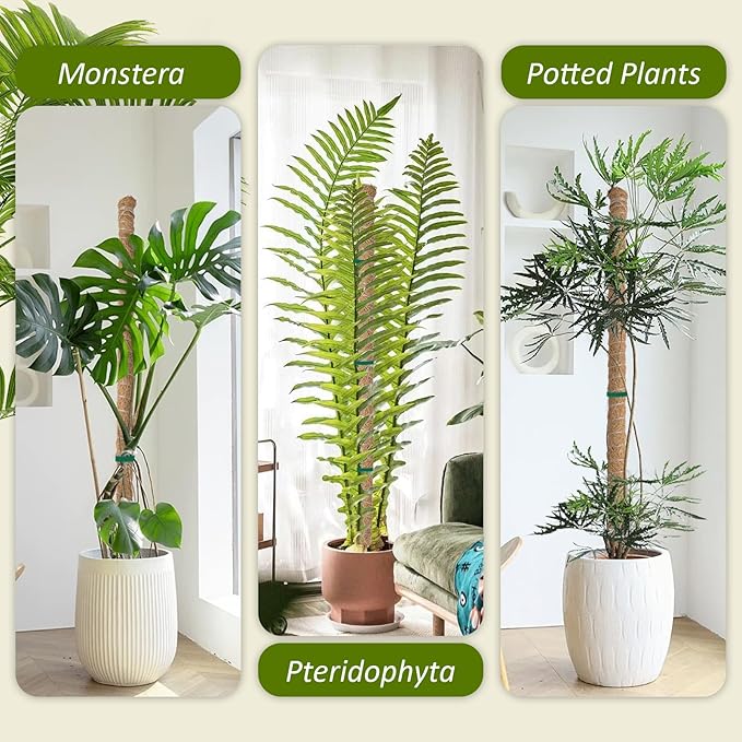 48 Inch Moss Pole, 2Pack Bendable Moss Pole for Plants Monstera, Tall Moss Poles for Climbing Plants Indoor, Large Pole Support, Garden Trellis Plant Stick Stakes for Potted Plants, Pothos