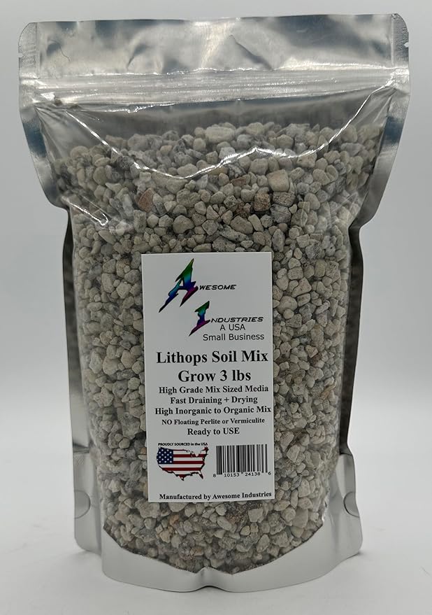 Lithops Soil Mix Perfect Potting Medium Proper Drainage Promotes Healthy Rooting Designed Specifically for Lithops (Grow Mix 2 Quarts)
