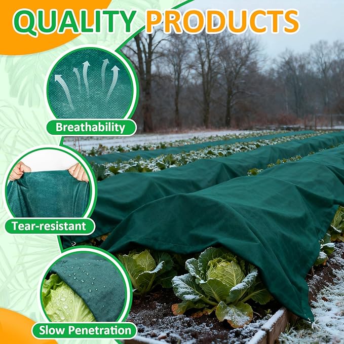 Green Plant Covers Freeze Protection, 10 x 30 ft - 1.5 oz/yd² Frost Cloths for Outdoor Plants, Tree Covers Freeze Protection, Winter Garden Blanket, Sun Cover for Plants for Greenhouse, Vegetables