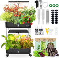 DRYADES 44-Pod Indoor Hydroponic Growing System + 3 Free Seeds Starter Kit (Lettuce, Salad Mixed, Basil Seeds) – Dual 53W Full-Spectrum LED, 10-L Water Tank, 2-Tier Grow Pods (44 Pods)
