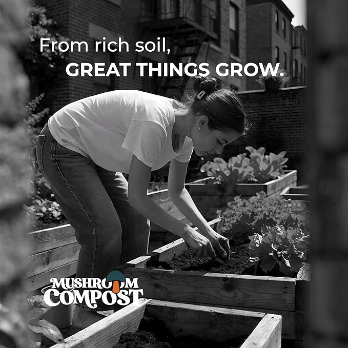 Mushroom Soil Compost Pail, Organic Nutrient-Rich Garden Soil for Vegetables, Flowers, Raised Beds, Lawn & Planting Mix (35 lb)
