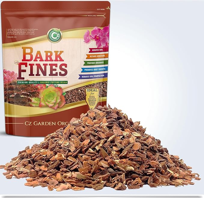 Potting Bark Fines (Chips) - Made in USA Premium Garden Soil Amendment Mix for Proper Root Development of Bonsai, Orchids, Phalaenopsis, Cattleyas, Indoor/Outdoor Plants, Reptile Terrarium Bedding