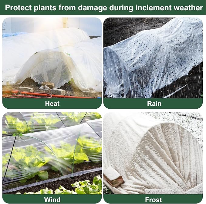 72Pcs Garden Hoops for Raised Beds,12 Sets of 8FT Long Greenhouse Hoops Grow Tunnel, Fiberglass Support Hoops Frame for Netting, Plant Support Garden Stakes for Row Cover